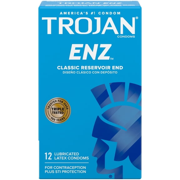 TROJAN ENZ Premium Smooth Lubricated Condoms, 12 Count