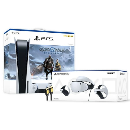 PlayStation 5 God of War Ragnarok & PSVR2 Deluxe Combo, VR2 Headset, Sense Controllers, PS5 Disc Console, DualSense, 4K HDR Rendering, Eye Tracking, with Mytrix HDMI2.1- PS5 VR2 Bundle