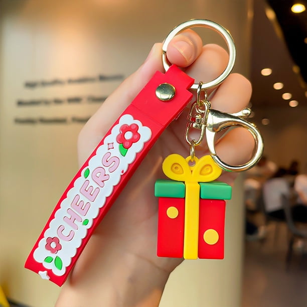 Llavero de Papá Noel con Diseño de Muñeco de Nieve, Colgante para Mochila, Llave de Coche, Regalo de Navidad