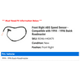 thumbnail image 2 of Front Right ABS Speed Sensor - Compatible with 1994 - 1996 Buick Roadmaster 1995, 2 of 2