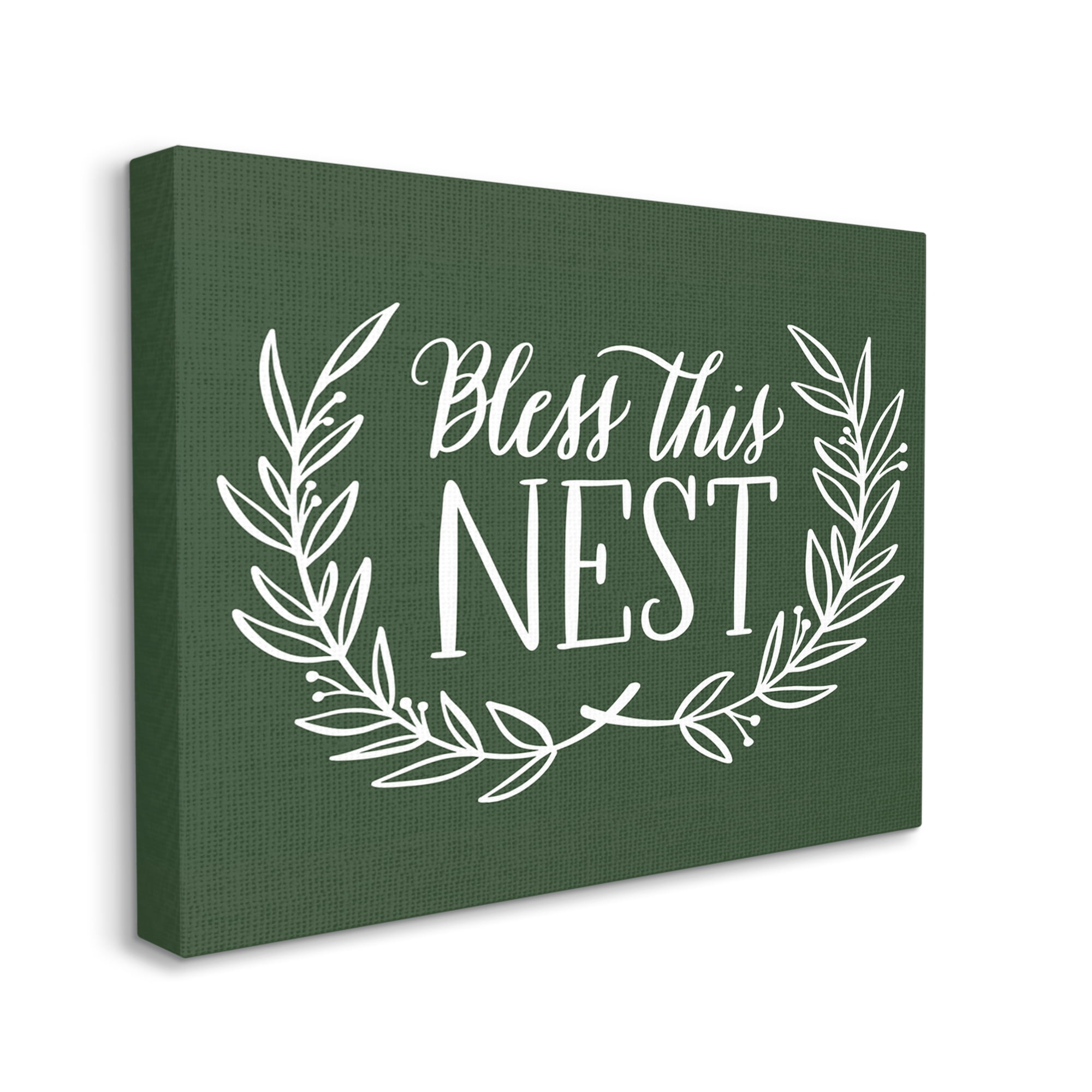 Stupell Industries Bless This Nest Laurel Wreath Crown Foliage,48 x 36, Design by Amanda McGee