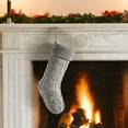 thumbnail image 4 of CuiLiyq Cable Knit Christmas Stockings, 18.1" Large Knitted Stockings Ornaments, Farmhouse Xmas Rustic Boho Decorations for Family Holiday Decor, 4 of 6