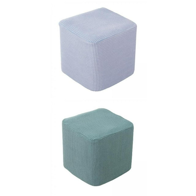 2x Funda Elástica Reposapiés Reposapiés Sala De Estar Cubierta Suave Gris Verde