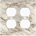 thumbnail image 3 of Metal Light Switch Plate Outlet Cover (Image of Marble White Gray MAR072), 3 of 13