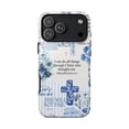 thumbnail image 2 of Christian Faith Phone Case, Blue Bible Verse Philippians 4:13 Floral Cross Collage Cover for iPhone 17 16 15 14 13 12 11 Plus Pro Max Mini, 2 of 5