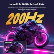 ZZA 24 Inch Curved Gaming Monitor 200Hz/180Hz FHD 1080P Frameless Display, AMD FreeSync, 1ms Low Motion Blur, Eye Care, DisplayPort & HDMI, VESA Mount,for PC Gaming,PS5,Home Office – Black
