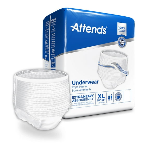 Attends Care Disposable Underwear Pull On with Tear Away Seams X-Large, APV40100, 25 Ct
