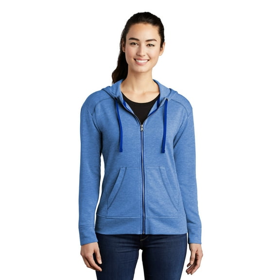 Sport-Tek Ladies PosiCharge Tri-Blend Wicking Fleece Full-Zip Hooded Jacket LST293