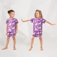 thumbnail image 3 of joogoo Unicorn Rainbow Clouds Pattern Pajama Sets Short Sleeve Cotton 2-Piece Sleepwear 10Y, 3 of 7