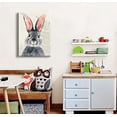 thumbnail image 5 of Kids Room Decor Bunny Decor Wall Art Blue Gray Cute Rabbit Poster Picture Canvas Print Girls Baby Wall Decorations 1 Panel Nursery Decor Artwork Framed Wall Art Ready to Hang 12" Wx16 H, 5 of 6