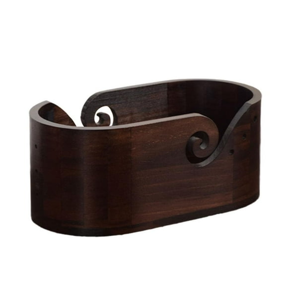 Wooden Yarn Bowl, 11.2x6.1x4.7 in, Holds 7 oz Yarn, Prevents Tangles and Unraveling, Perfect for Knitting, Crocheting, and Crafting Projects