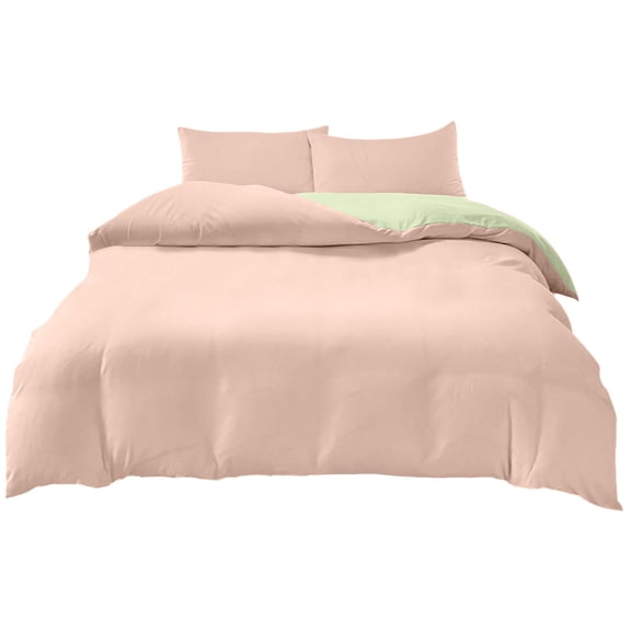 HCBY NarrowTwin Size 4-Piece Duvet Cover Set Includes 1 Duvet Cover (59"x78") 2 Pillow Shams 1 Flat Sheet Soft Breathable for All Seasons Pink