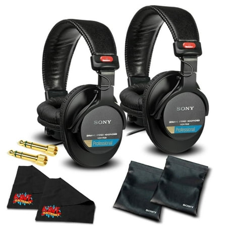 Sony MDR-7506 Headphones Professional Headphones (2 Pack) Bundle with 1 Year Extended (Best Headphones Sony Mdr 7506)