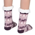 thumbnail image 4 of 4 Pairs Winter Fuzzy Slipper Socks Non Slip Soft Cozy Fleece Lining Knit Thick Warm Christmas Socks, 4 of 6