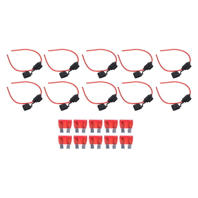 10Set Inline Fuse Holder Melting Resistance Easy Wiring Waterproof Fuse Holder with Fuse for Long Term Use and Using in Different Equipments