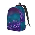 thumbnail image 1 of Disketp Purple and Green Glitter Mochila de Lona Estampada, Mochila Escolar de Viaje Ligera para Estudiantes y Portátil-Medium, 1 of 5