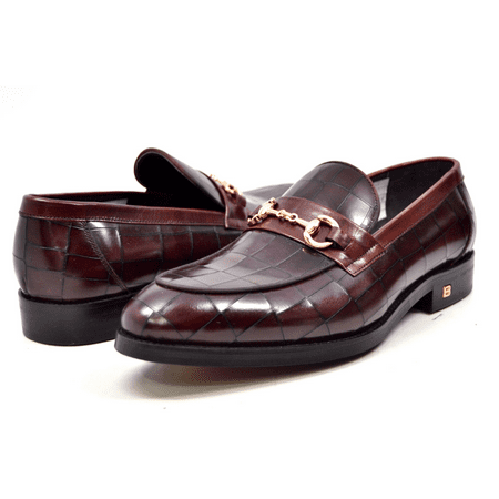 Chicago Criss Cross Pattern Leather Dressy Shoes
