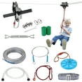 thumbnail image 3 of KFFKFF Zip Line Adventure Set, 100 ft Length for Children and Adults, Supports Up to 500 lbs, Fast Installation for Backyard Fun, Includes Durable Stainless Steel Cable, Spring Brake, Safety Gear, 3 of 9