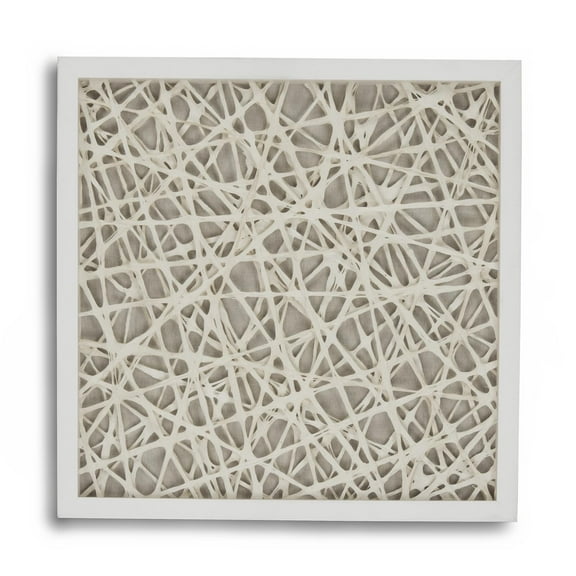 Wall Decor Art Abstract Alabaster White Polished Nickel Fir Paper Linen Glass