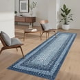 thumbnail image 1 of Printed Rug with Braided Pattern on it, Washable Runner 2x8 Rugs for Entryway Blue Non Slip Kitchen Runner Low Pile Hallway Rug Stain Resistant Carpet for Bathroom Laundry Room, 1 of 9