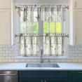 thumbnail image 3 of Green Leaves 3-Piece Kitchen Curtains Set Kitchen Curtains Sets with Valance for Windows Rod Pocket Machine Washable Kitchen Decor(54"x18"+2x27.5"x24"), 3 of 6