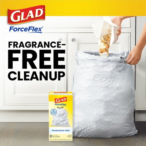 2X - Glad ForceFlex Tall Kitchen Drawstring Trash Bags 40 ct