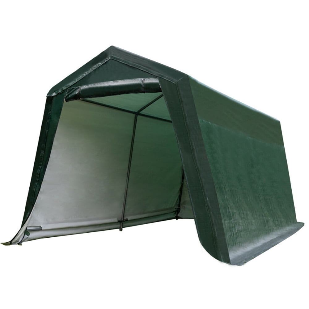 Spaco Outdoor Carport Shed with Sidewalls and Waterproof Ripstop Cover-10 x 10 ft, Extra Large Portable Car Tent Garage for Car, SUV Shelter Logic Storage