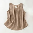 thumbnail image 4 of HADST Womens Tank Tops Solid Color Cotton Linen Button Sleeveless Lightweight Comfort Summer Casual Camisole M-3XL, 4 of 4