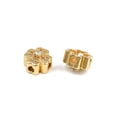 thumbnail image 3 of 30pcs Rack Plating Brass Micro Pave Cubic Zirconia Beads Flower Real 18K golden Plated Mixed color Mixed color 8x5mm Hole: 1.5mm, 3 of 4