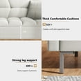 thumbnail image 4 of Convertible Futon Sofa Bed, Modern Linen Upholstered Loveseat Couch with Adjustable Back and 2 Soft Pillows Folding Futon Sofa Bed for with Metal Legs Recliner Couch for Compact Living Room, White, 4 of 7