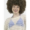 thumbnail image 4 of No Boundaries Women's Crochet Top Coverup with Long Sleeves, Sizes XXS - XXL, 4 of 5