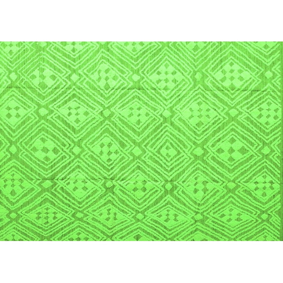 Ahgly Company Indoor Rectangle Abstract Green Modern Area Rugs, 4' x 6'