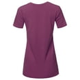 thumbnail image 3 of A2Y Women's Basic Solid Premium Cotton Short Sleeve V-neck T Shirt Tee Tops Dark Plum 3XL, 3 of 6