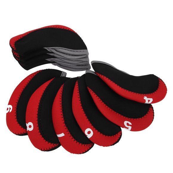 Khall Golf Club Headcove Set,Leather Golf Club Iron Head Covers,10Pcs/set Leather Club Iron Head Covers Putter Club Head Protect Case Set