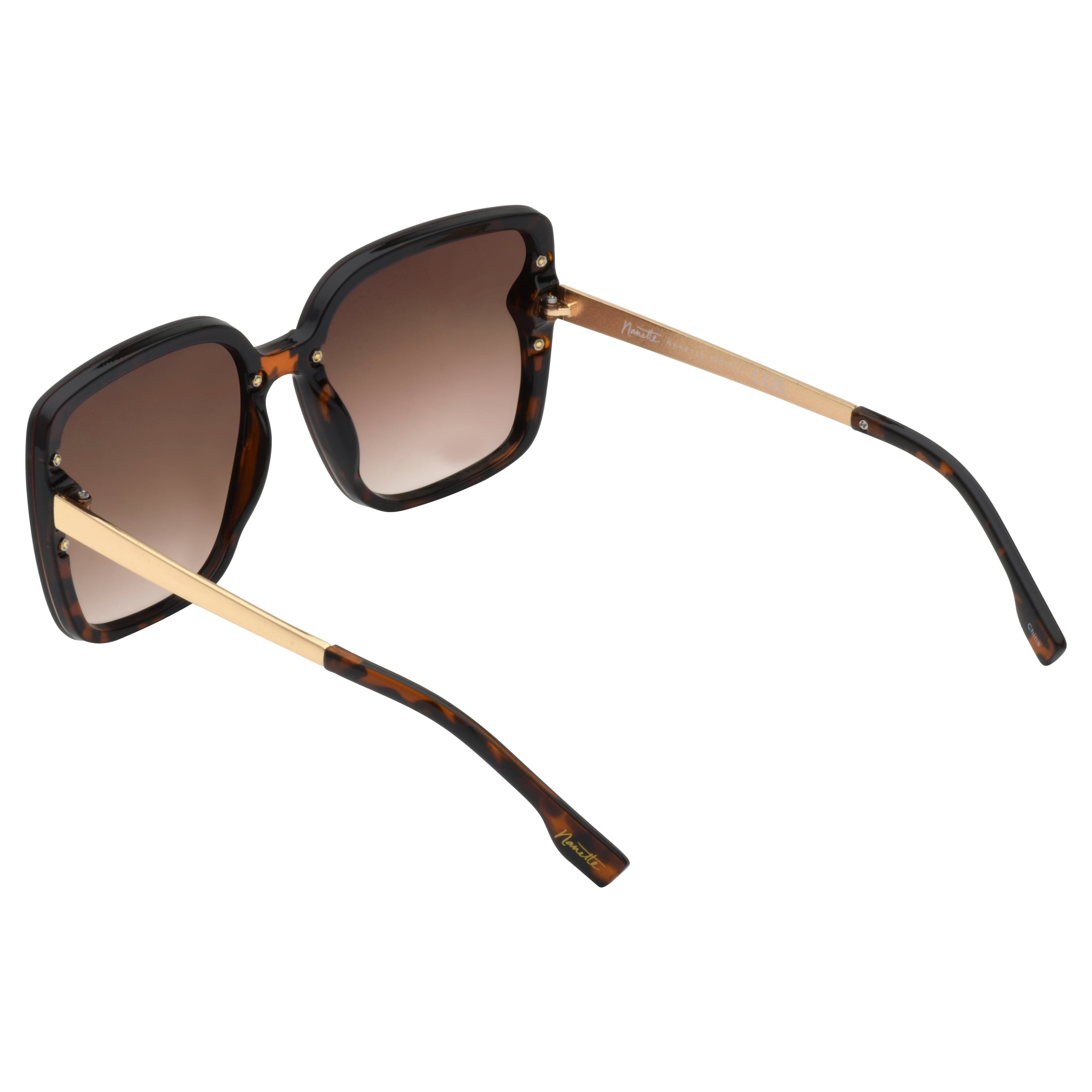 Nanette Lepore Women's NN387 Flush Lens UV400 Protective Square Fashion Sunglasses, 66mm