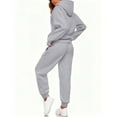 thumbnail image 6 of Two Piece Outfits For Women Casual Long Sleeve Hoodie Sweatshirts Jogger Sweatpants Tracksuit Sweatsuit Lounge Sets Light Gray S, 6 of 6
