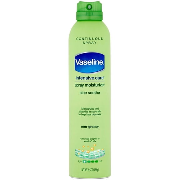 Vaseline Spray & Go Moisturizer, Aloe Fresh, 6.5 oz ( Pack of 6) C39