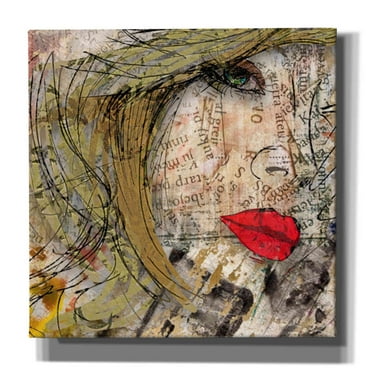 Epic Graffiti 'Ladylips' by Karen Smith, Canvas Wall Art, 37"x37"
