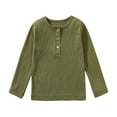 thumbnail image 4 of Boys Long Sleeve Thermal Shirts Long Sleeve Green Shirt Boys Toddler Boys Long Sleeve Thermal Henley Top 2-3 Years Green, 4 of 4