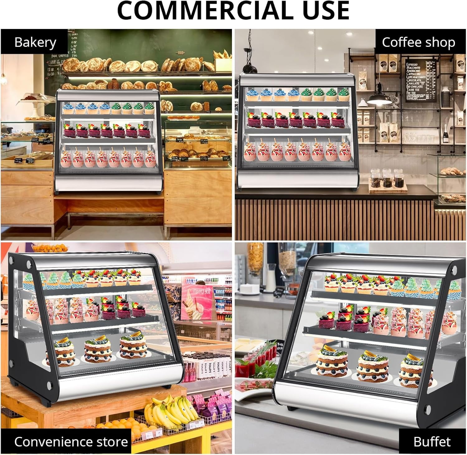 ChaoLink 5.7 Cu.Ft. Commercial Fridge Display Refrigerator - Compact Countertop Beverage Cooler with Tempered Glass Door