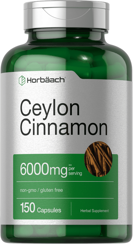 Ceylon Cinnamon Capsules | 6000 mg | 150 Count | Non-GMO & Gluten Free Supplement | By Horbaach