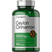 Ceylon Cinnamon Capsules | 6000 mg Supplement for Men and Women | 150 Count | by Horbaach