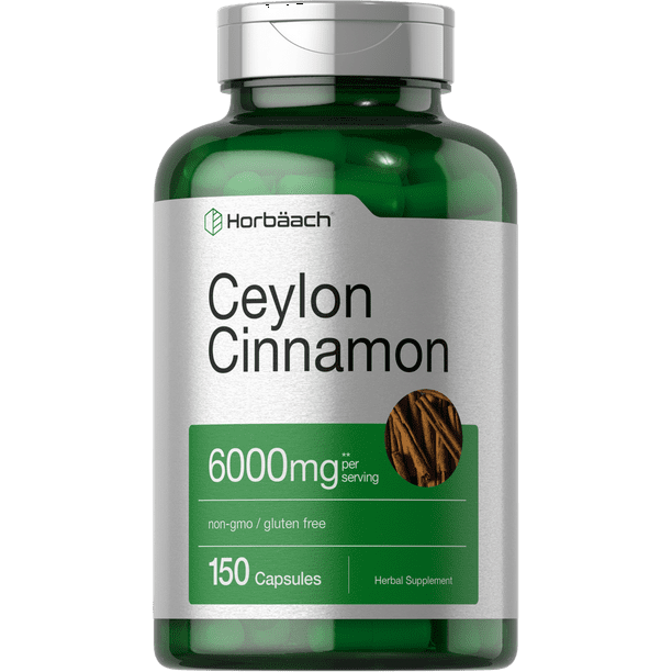 Ceylon Cinnamon Capsules 6000 mg 150 Count By Horbaach