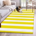 thumbnail image 2 of Yellow Striped Large Area Rugs for Bedroom Living Room, Soft Non Slip Carpet Bedside Rug, Modern Farmhouse Yellow White Stripes Rectangular Floor Cover Kitchen Accent Rug 2.7'x5' for Office, 2 of 9