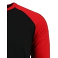thumbnail image 4 of J. METHOD Men's 3/4 Sleeve Baseball Crewneck Tshirt Top Raglan Jersey T Shirt NEMT06 BLK/RED M, 4 of 5