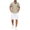 thumbnail image 2 of CAMISA POLO DE PATRÓN PIQUÉ PARA HOMBRES INSPIRADA EN EL DÍA DEL PADRE, CAMISA POLO DE GOLF DE COLOR CONTRASTANTE M Khaki, 2 of 6
