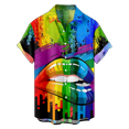 thumbnail image 2 of Short Sleeve Shirt LGBT Rainbow Creative Soft Vivid Design Graphic T-Shirt for Friends for Dating and Travel, 2 of 13