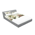 thumbnail image 2 of Ambesonne Christmas Fitted Sheet & Pillow Sham Set, Snowflake Winter Day, Queen, Multicolor, 2 of 2