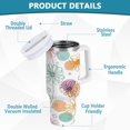 thumbnail image 4 of 40 oz Tumbler With Handle Stainless Steel Insulated Tumbler With Lid for Car Cup Holder Colored Outline Flower, 4 of 9