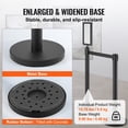 thumbnail image 4 of KFFKFF Queue Management Posts, Set of 6 Crowd Management Barriers, Carbon Steel with Baked Paint Finish, Stanchion Post Featuring Sign Holder & Trio of 6.5FT Extendable Straps, Line Separator, 4 of 9